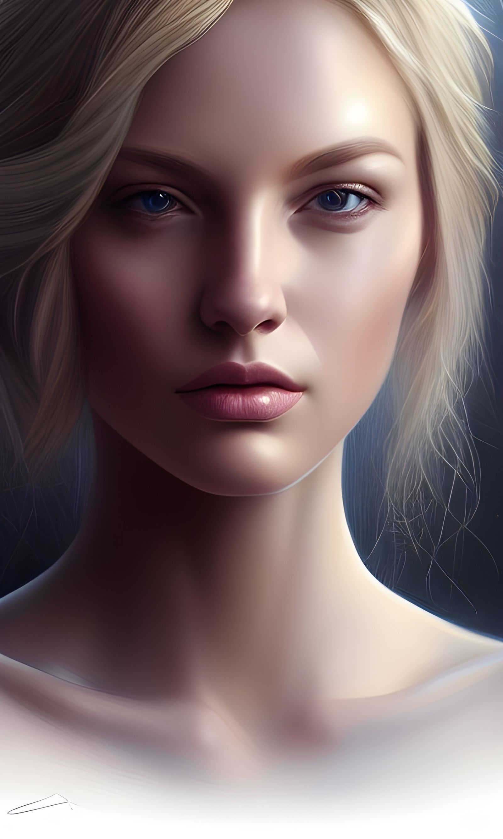 Photorealistic Portrait of a Beautiful Blonde Woman