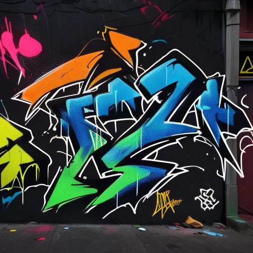 Graffiti Artist in City Alley with Spray Cans