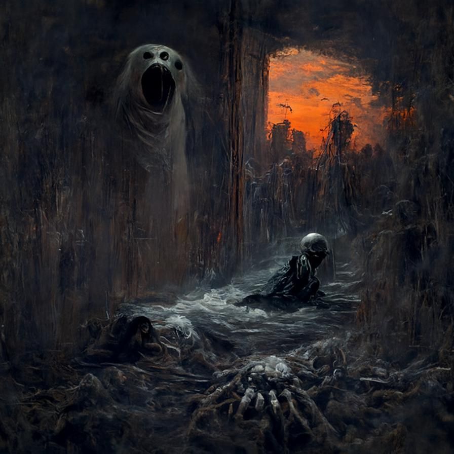 Ominous Dystopian Horror in Hyperrealistic Style