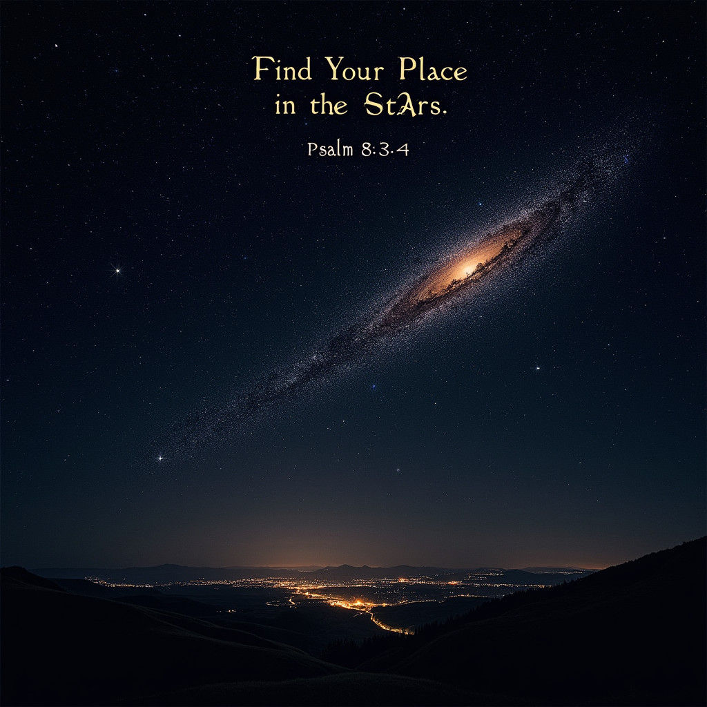 Vibrant Stars Fill Dark Sky Over Distant City