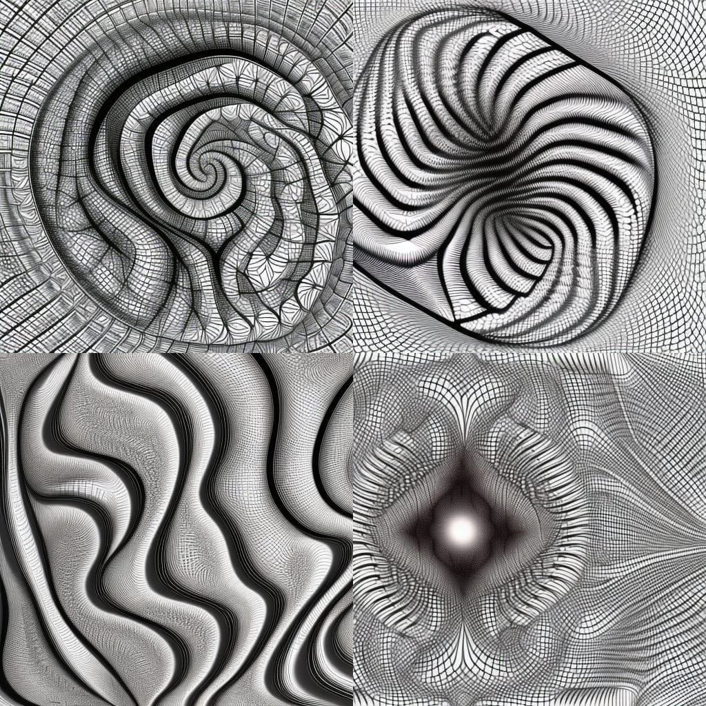 Abstract Vector Dog Fractal with 3D Shading