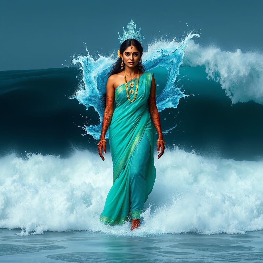 Divine Encounter Amidst Ocean's Embrace