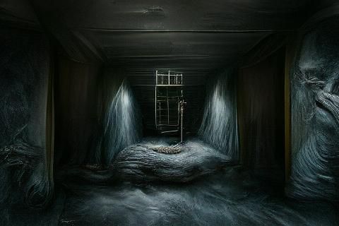 Creepy 3D Hallway in Hyperrealistic Horror Style