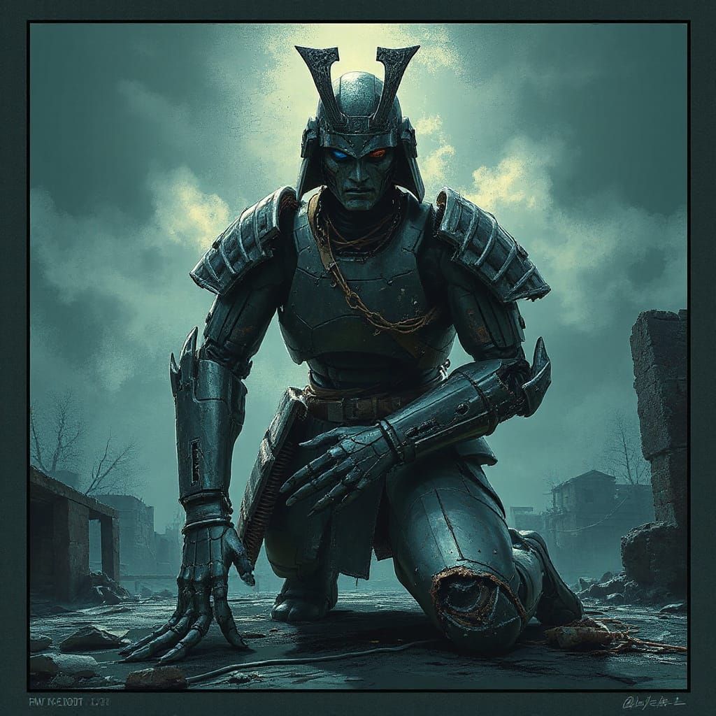 Broken Robot Samurai experiment V #001