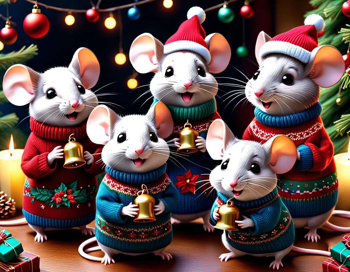 Kawaii Mice Sing Christmas Carols