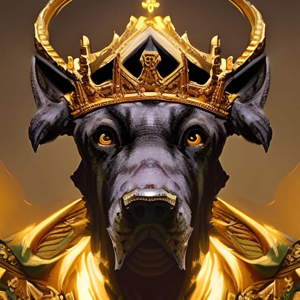 Epic Dog King with Intricate Crown Details