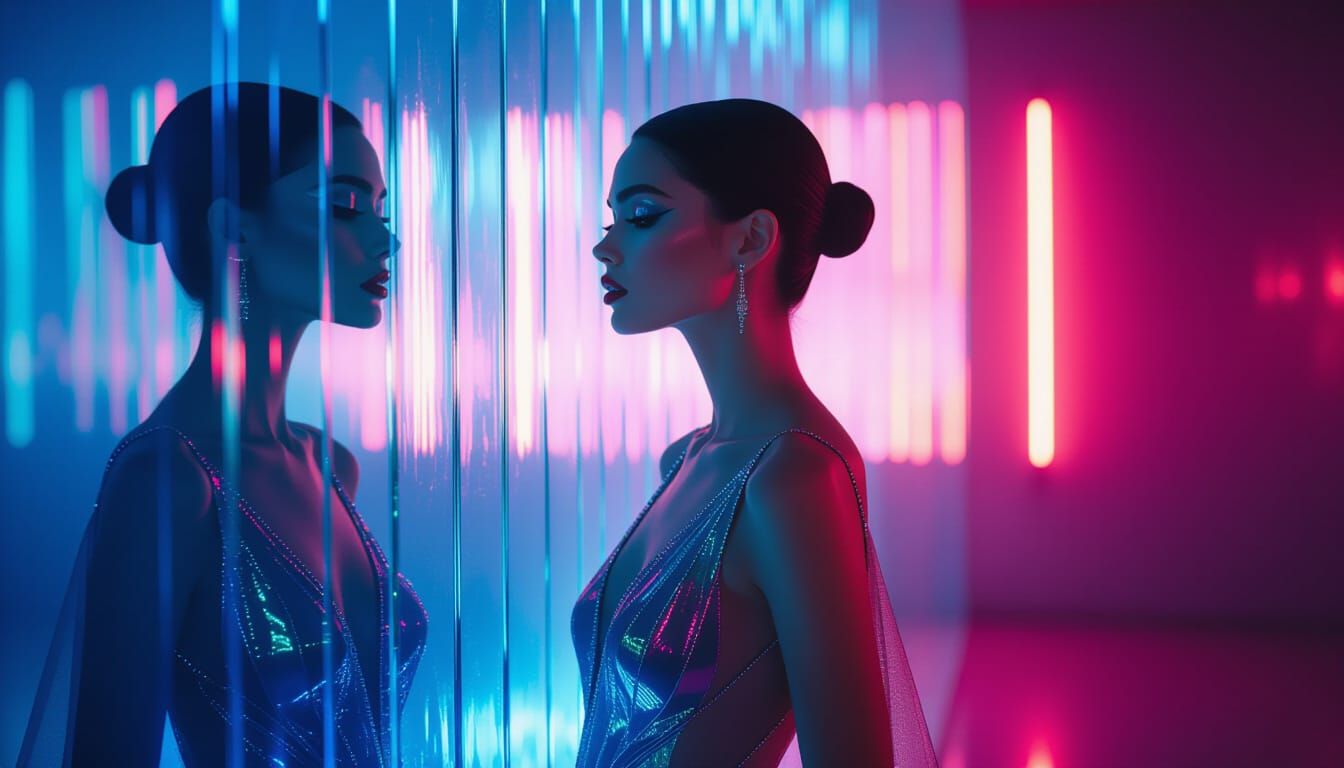 Luna Vale in Profile: Dripping Neon Glass & Metallic Silk