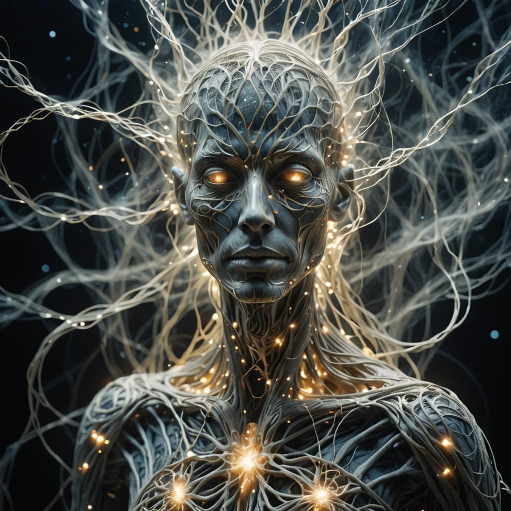 Ethereal Humanoid Figure in Surrealist Style