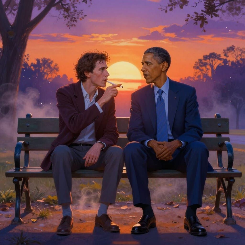 Kirk and Obama Share a Joint at Sunset