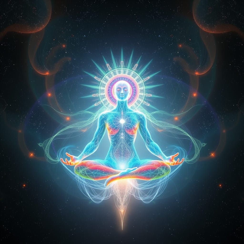 Ethereal Cosmic Being in Serene Transcendence