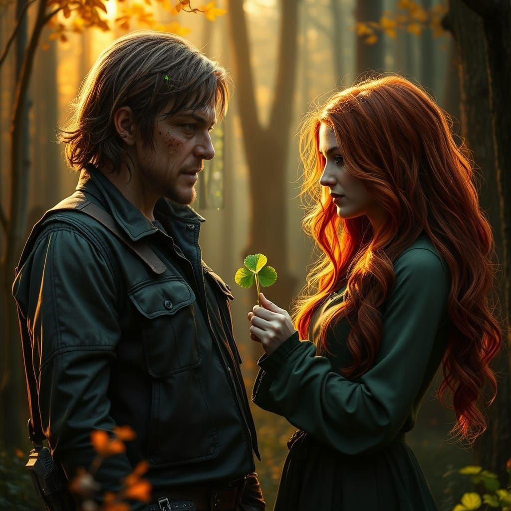 Daryl Dixon Surprises a Redheaded Beauty with a Four Leaf Cl...