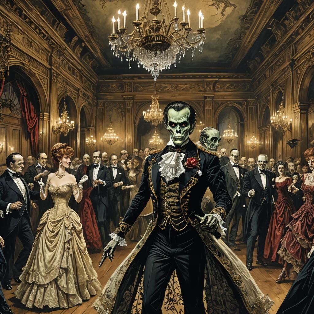 Victorian Gothic Horror Movie Monsters Ballroom Dancing