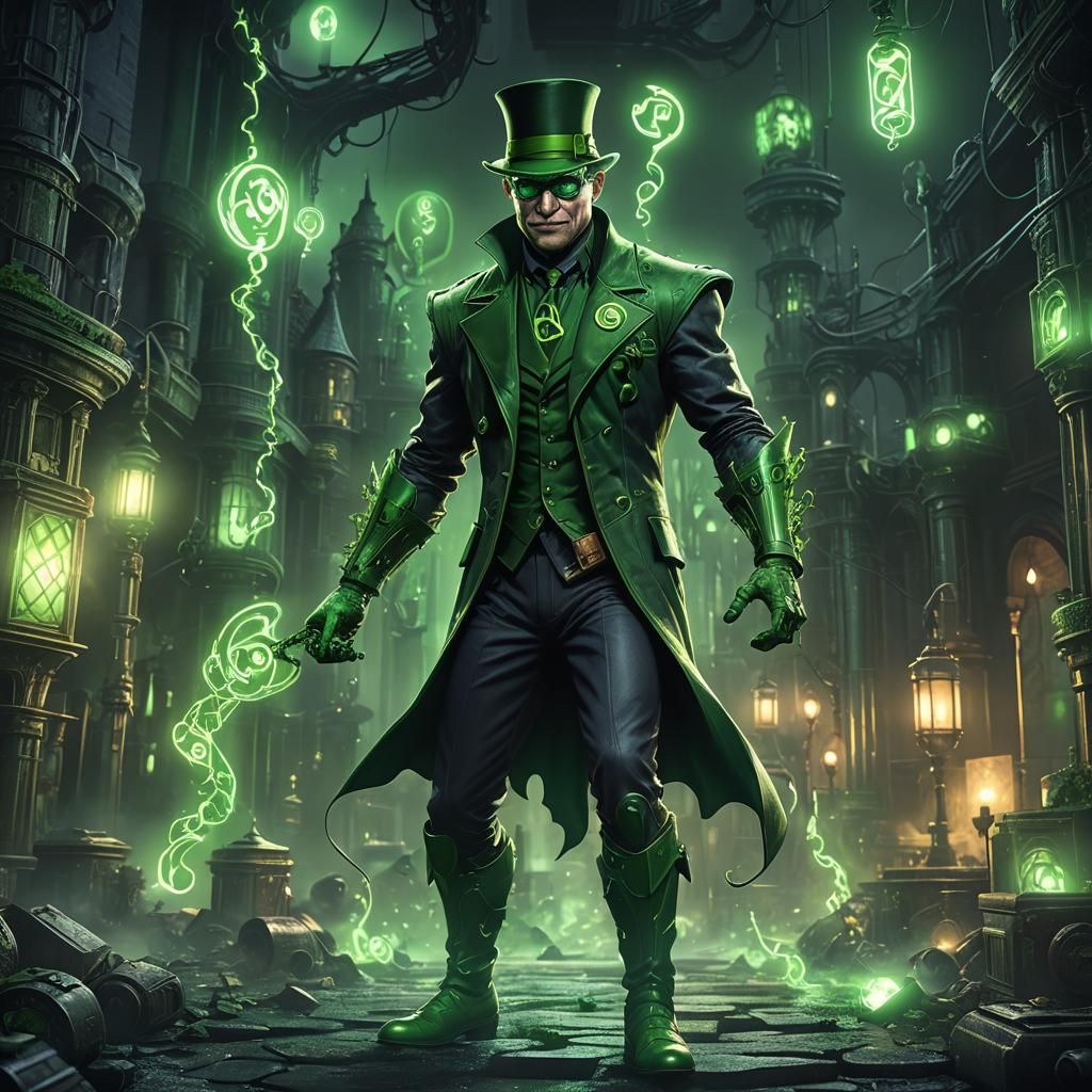 The Riddler with Green Glow, Detailed Matte Painting