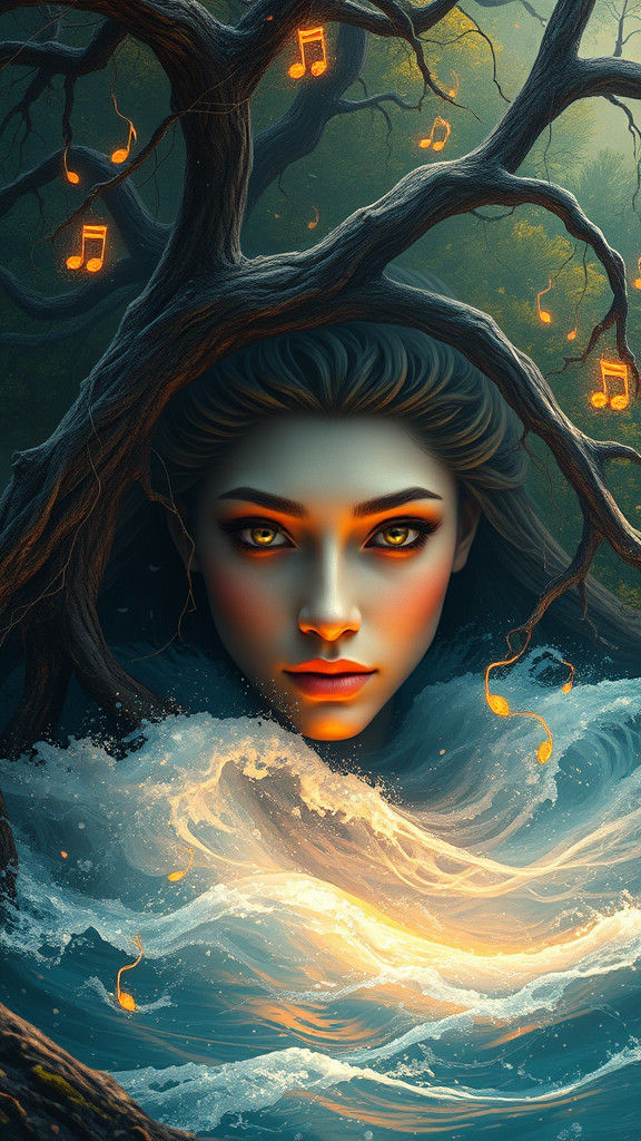 Mystical Being Emerges in High-Fantasy Landscape