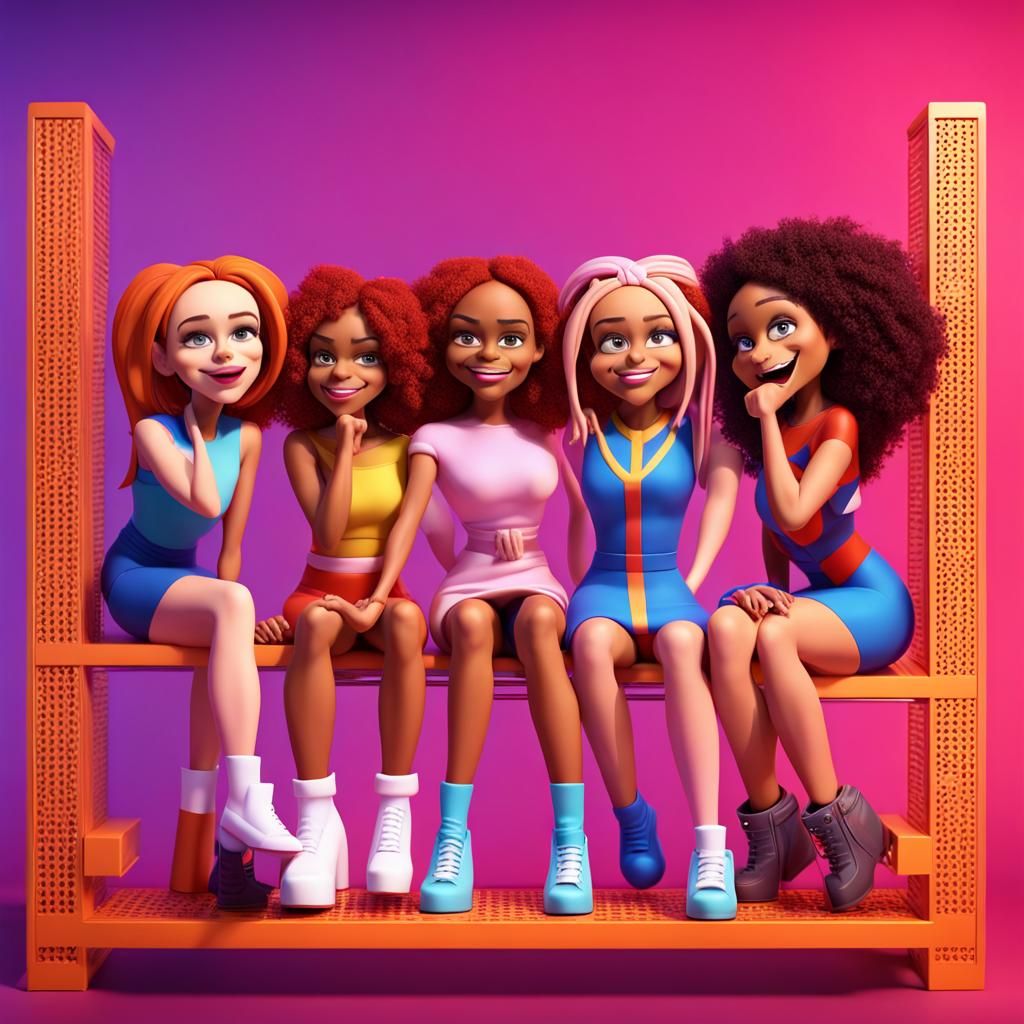 Spice Girls on a Rack: Pixar-Style 3D Art