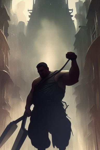 Detailed Dark Fantasy Portrait of a Strong Man