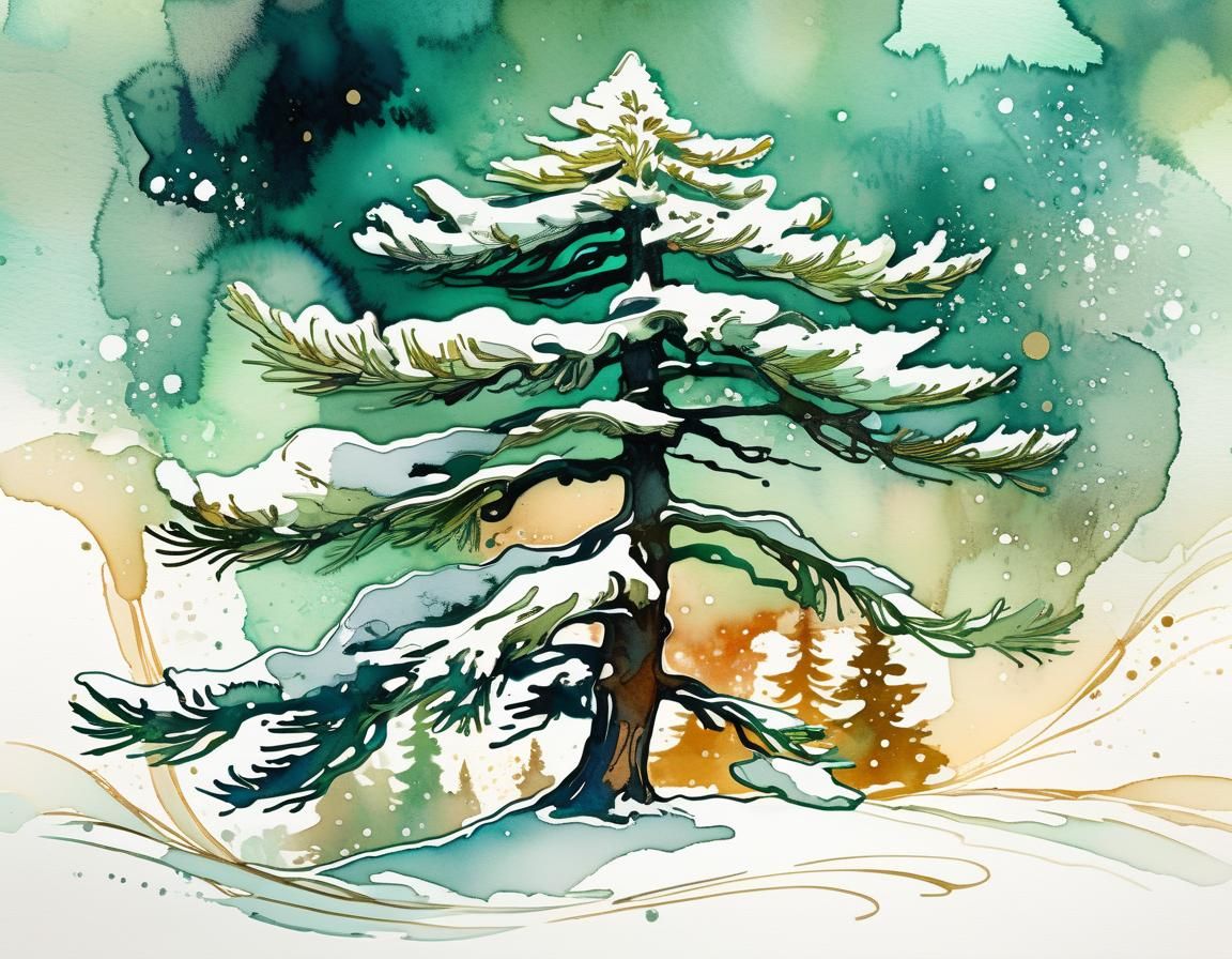 Enchanted Winter Douglas Fir in Snow