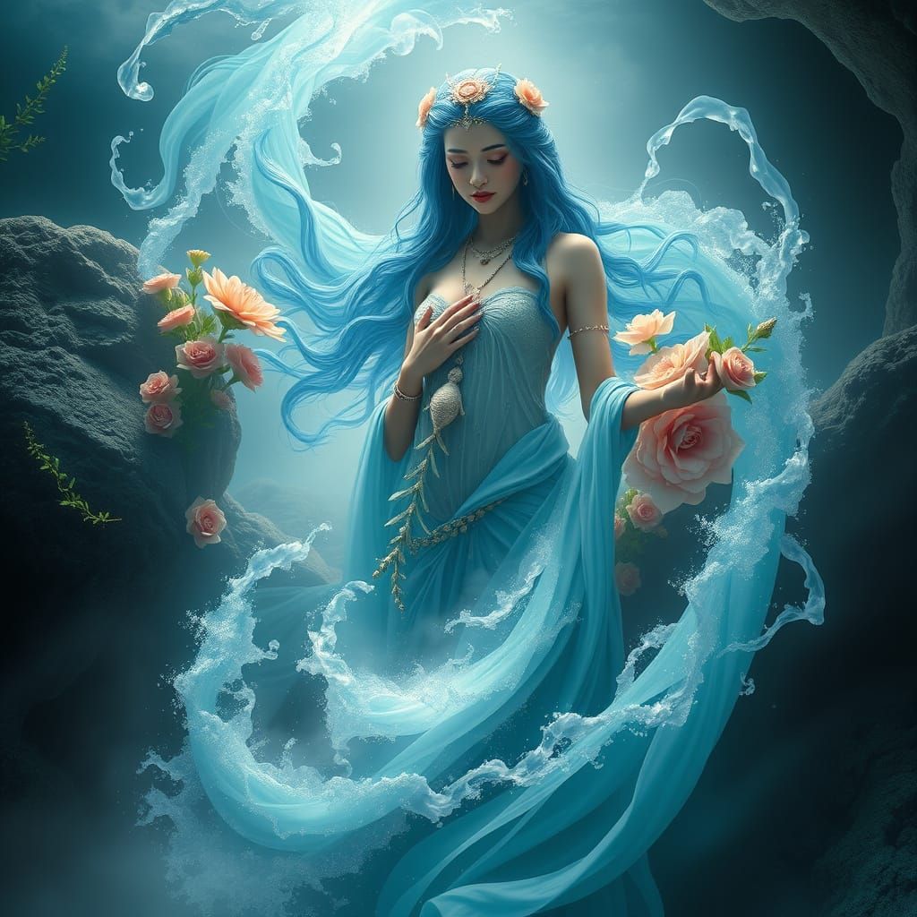 Water Goddess Creates New Life with Floral Majesty