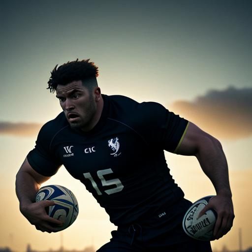 Dramatic Rugby Match in Cinematic Style