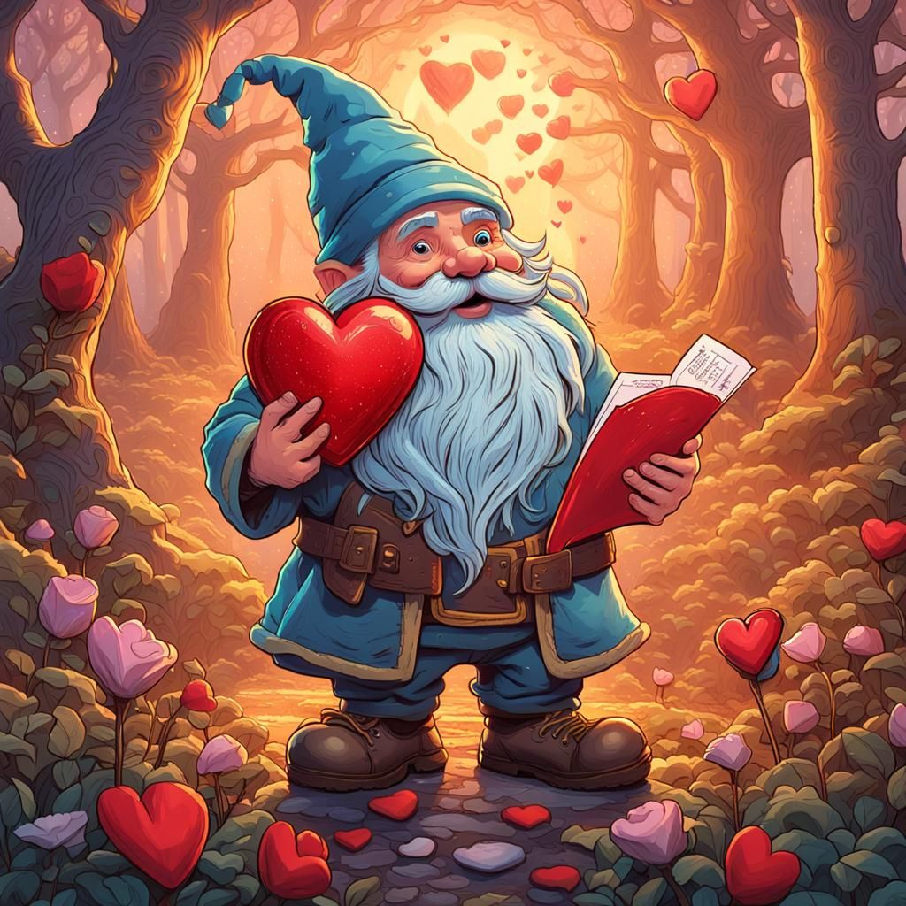 Gnome's Heartfelt Valentine: Comic Book Art