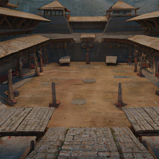Ancient Fighting Arena Rendered in 3D