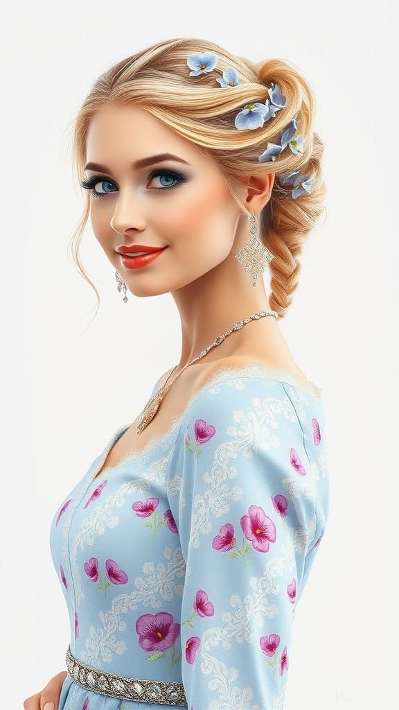 Full body, enchanting hyper realistic oil painting inked wit...