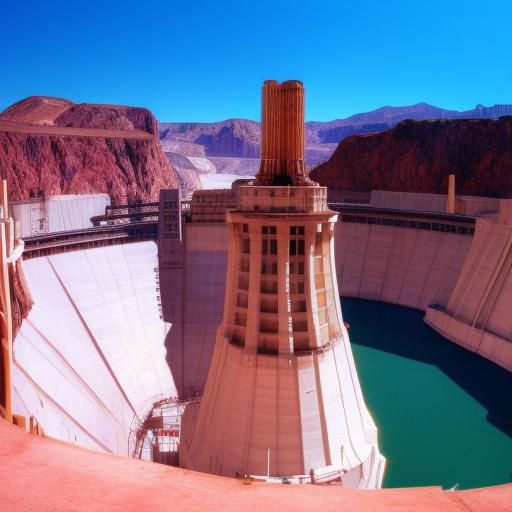 Hoover Dam in Eraserpunk Style
