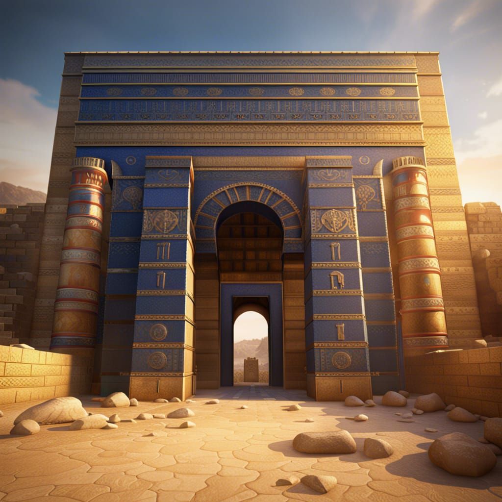Ishtar Gate at Babylon: Detailed Matte Painting