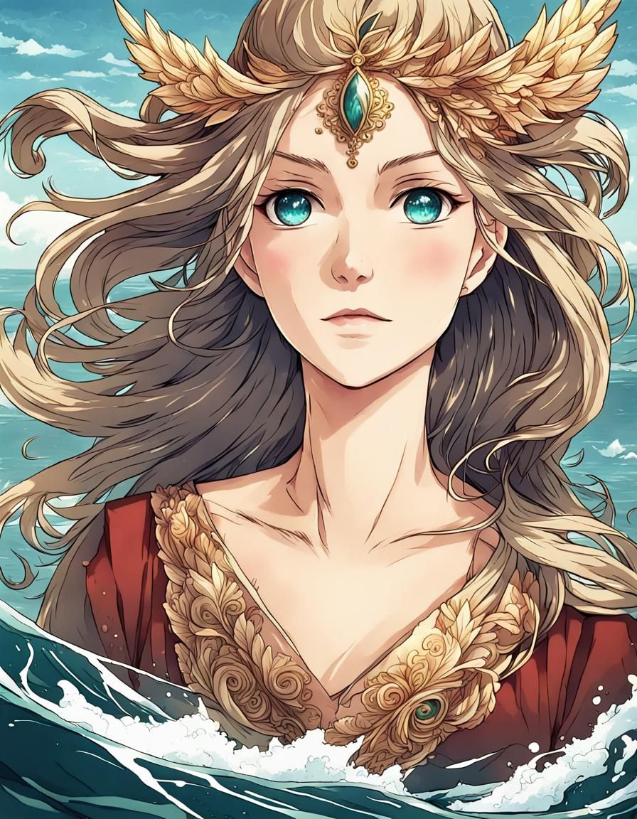 Rusalki,  russian mythical woman, ocean
