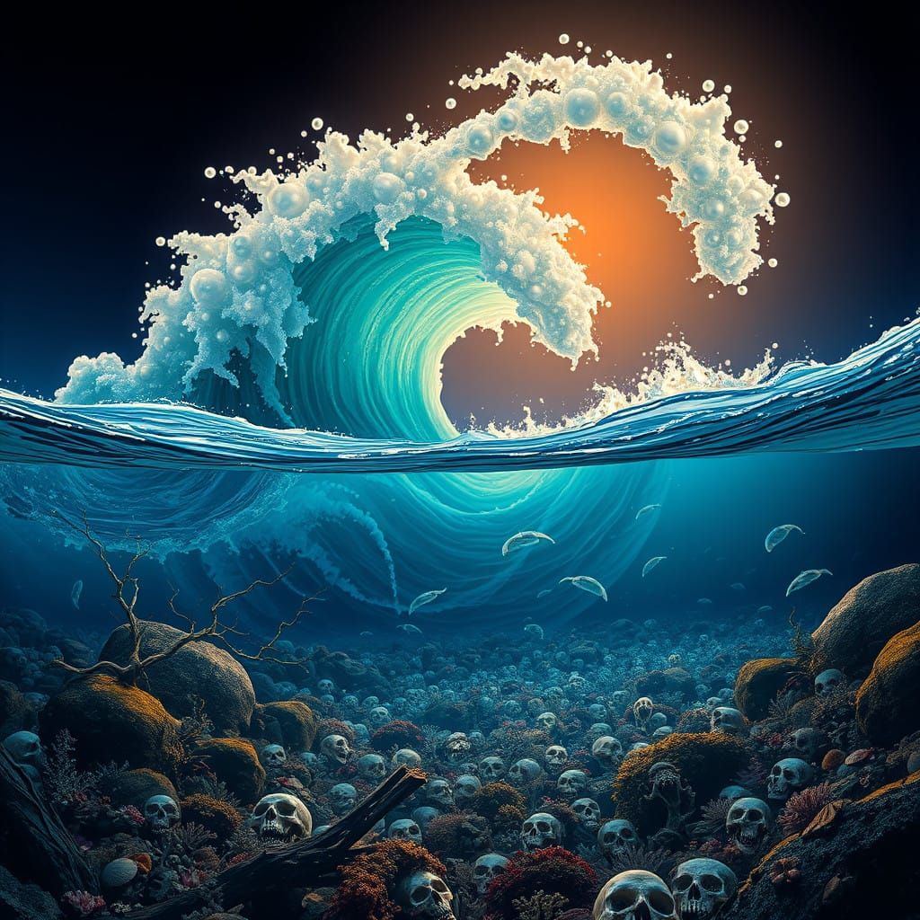 Majestic Wave Siren in Vibrant Oceanic Colors