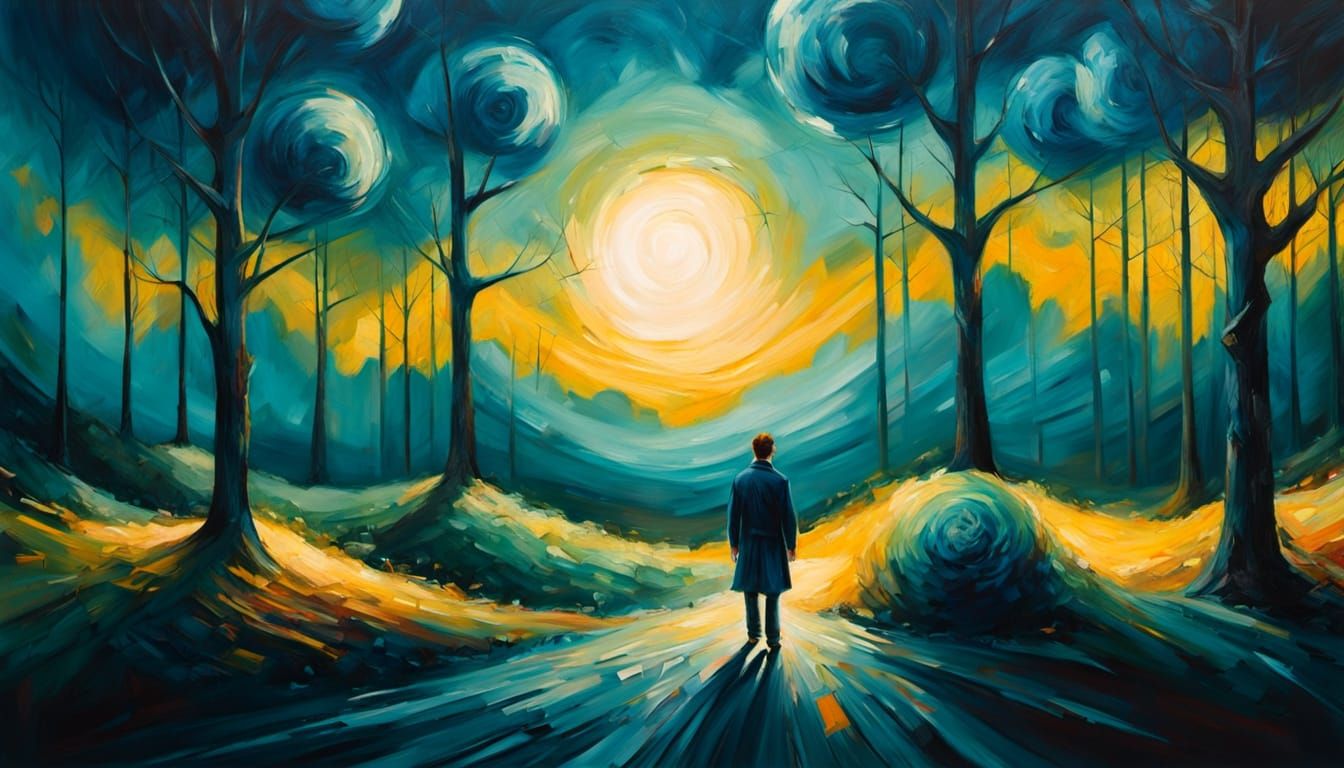 Vibrant Geometric Masterpiece with Heavy Impasto Textures