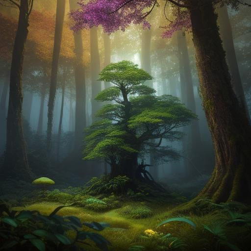 Regal Forest Creature in Mystical Setting