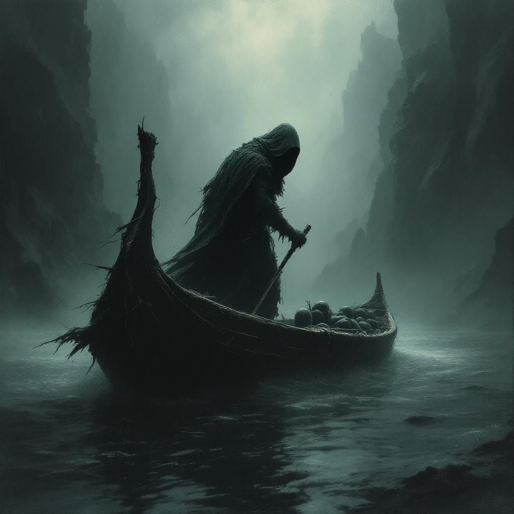 Charon Ferrying Souls Across the River Styx