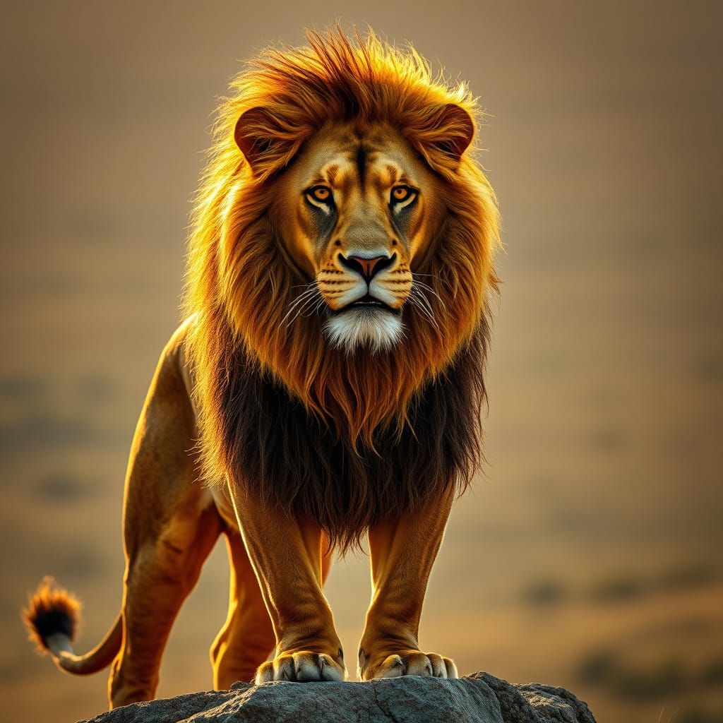 Regal Lion in Golden Light