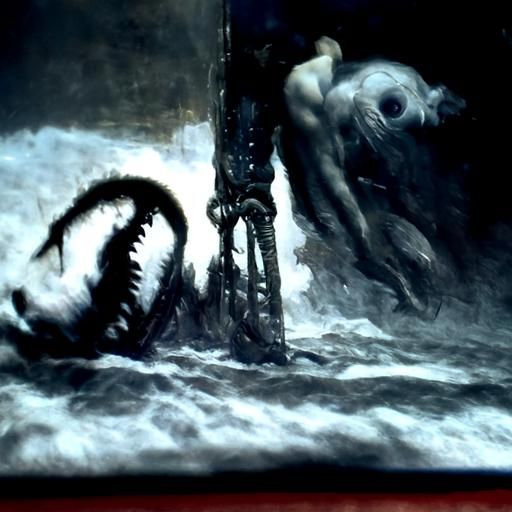 Horrific Deep Sea Tentacle Monster in Doré Style