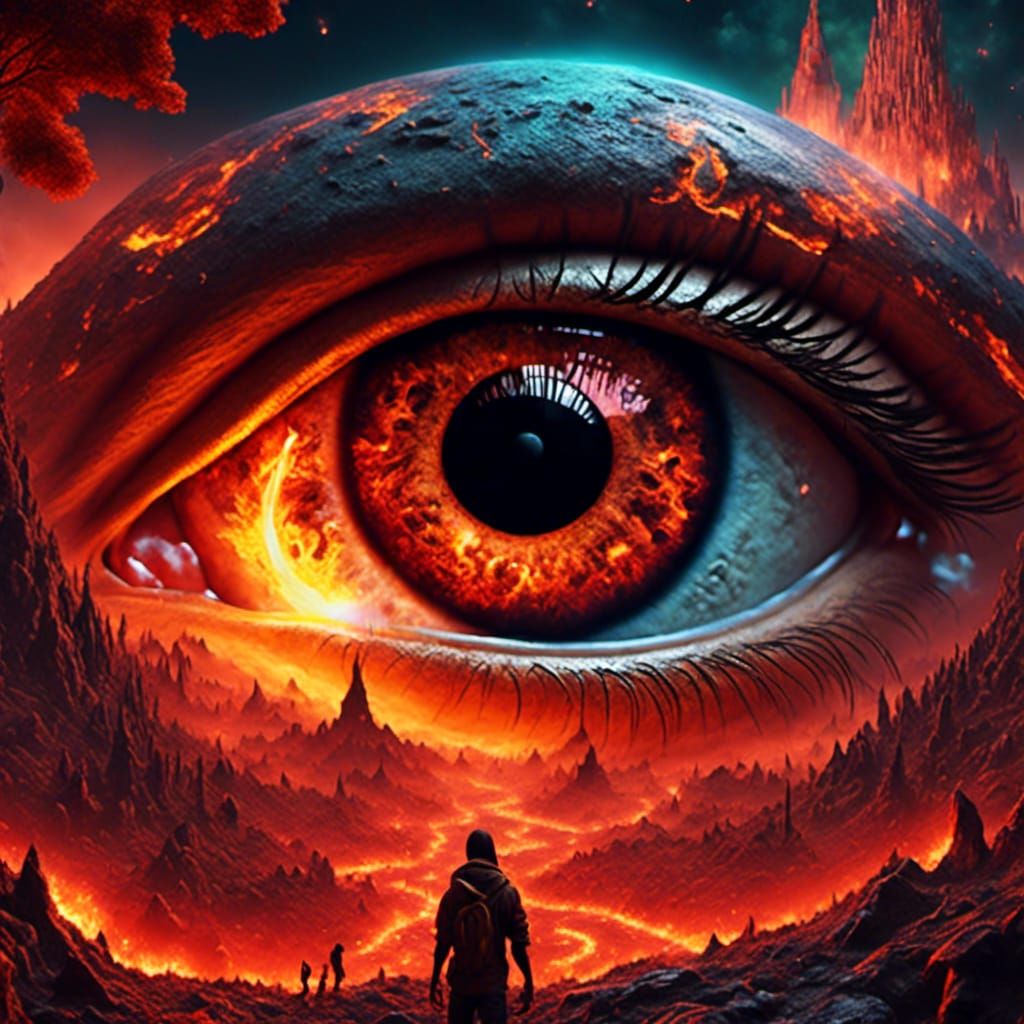Surreal Eye Planet Digital Art