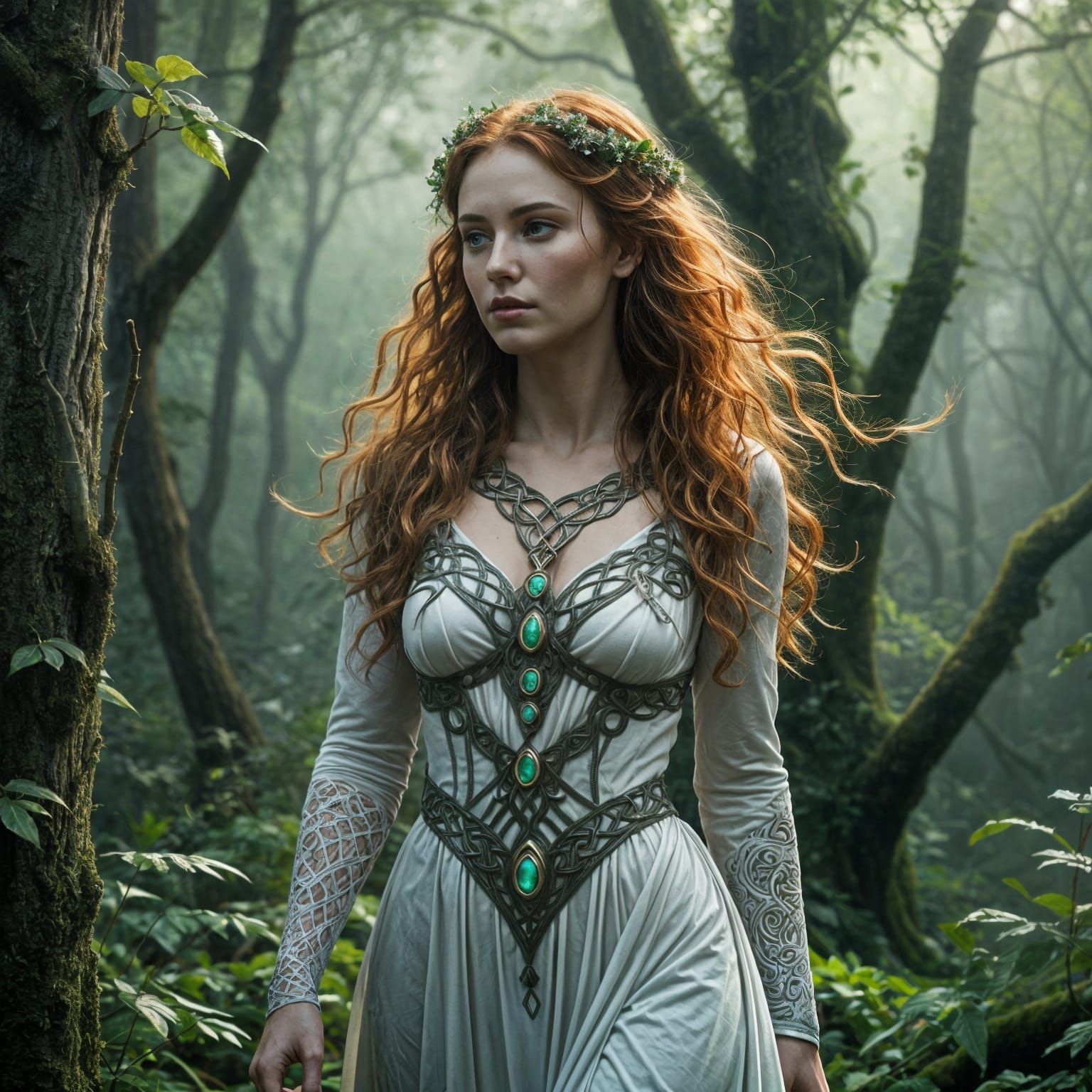 Hyperrealistic Portrait of a Celtic Goddess