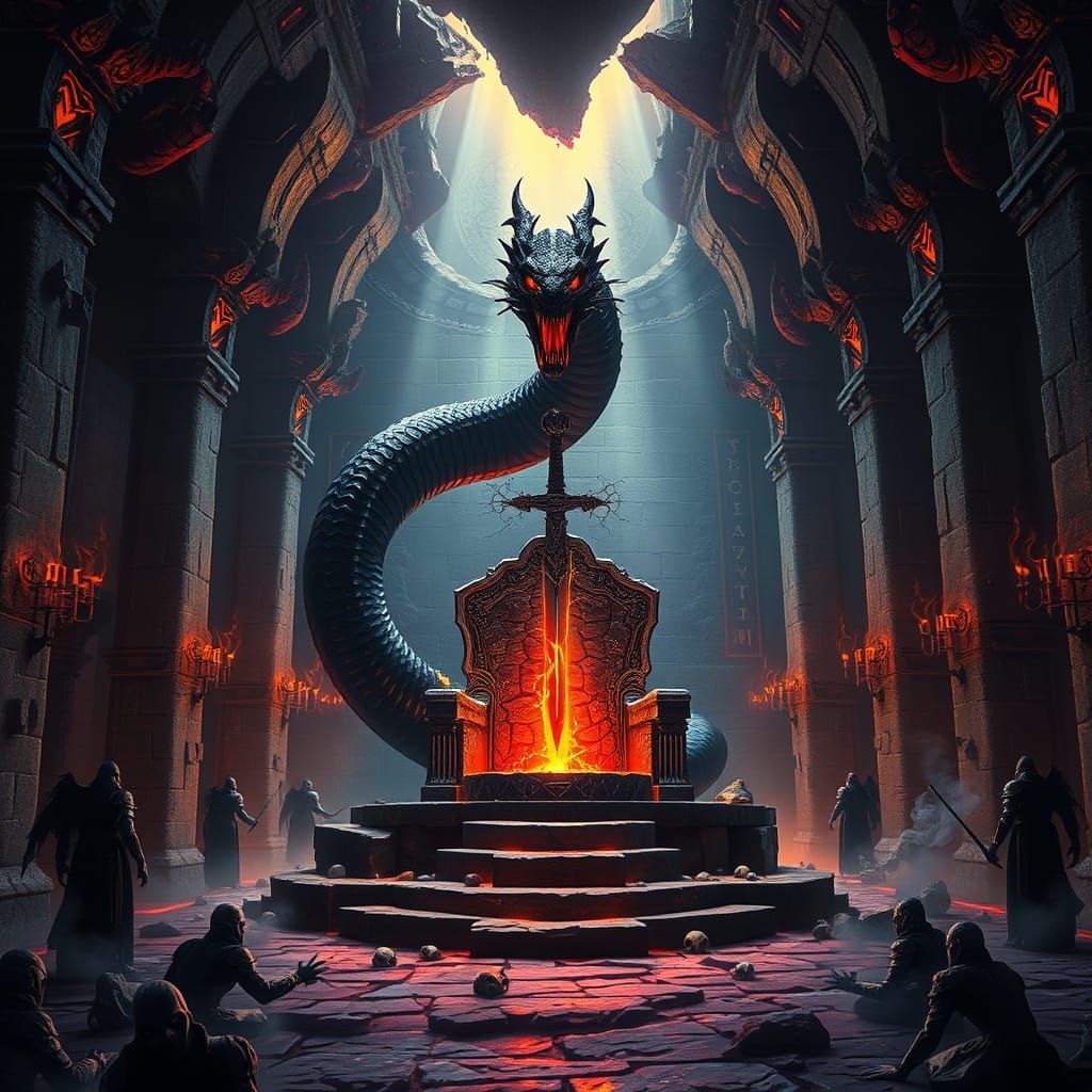 Epic Dark Fantasy Cathedral in Ancient Style