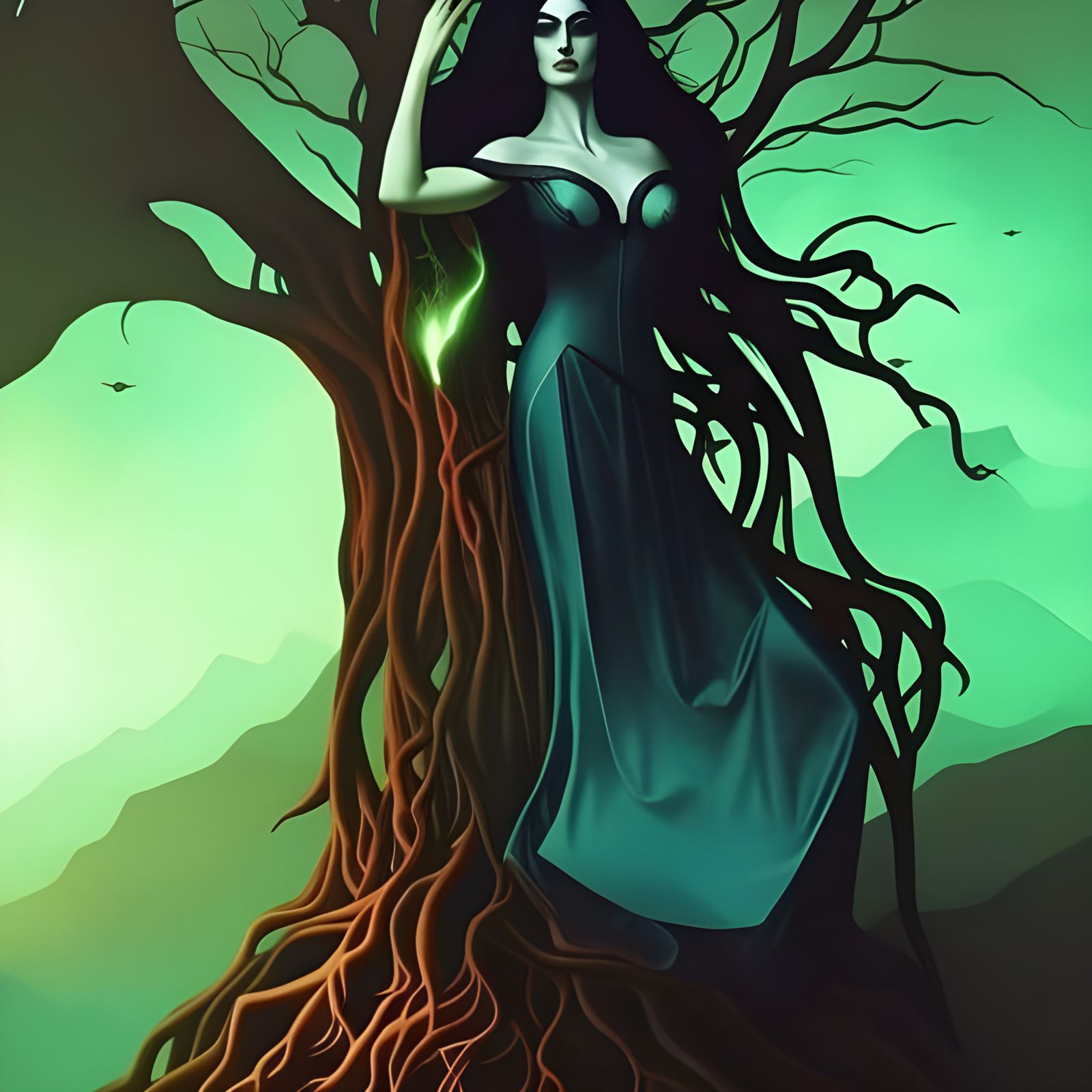 Vampire Queen Blood Goddess in Dark Fantasy Style