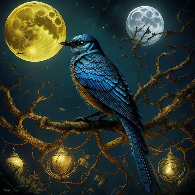 Great blue bird fae spirit city of amazing trinkets and bobb...