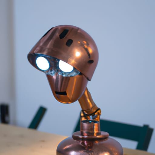 Copper Desk Lamp Humanoid Cyborg