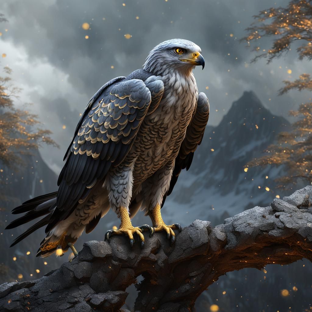 Grey Hawk with Gold Eyes Concept Art