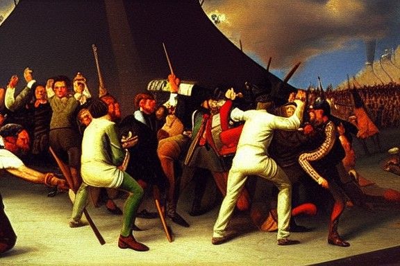 Storming of the Bastille in Oil Paint