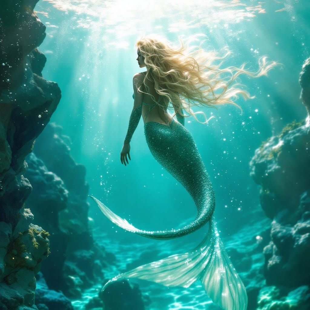 Sultry Mermaid Dives into Enchanted Ocean