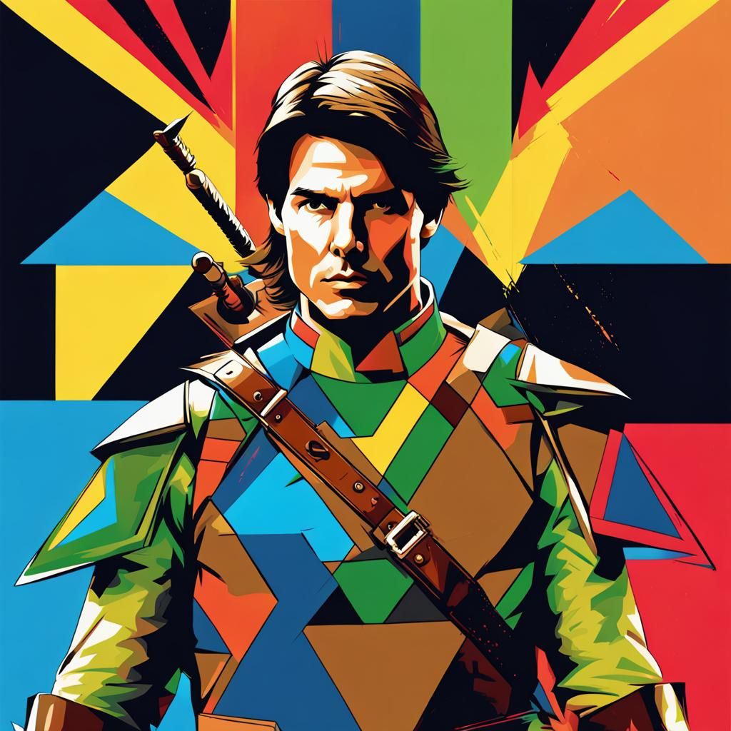 Pop Art Style Movie Star as Video Game Hero
