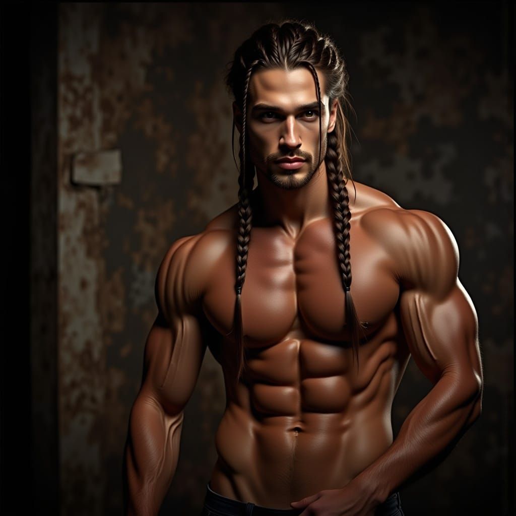 Intriguing Portrait of a Braided Young Man