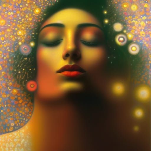 Radiant Serenity: Pointillist Fantasy Concept Art