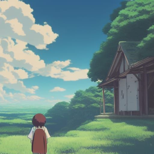 Ghibli-Style Food Illustration in Deep Color