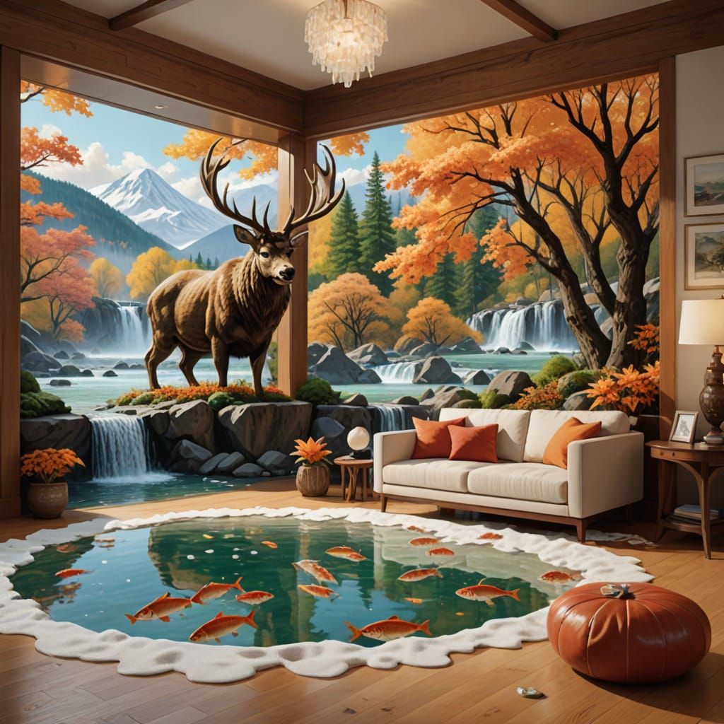 Seasonal Landscapes in Acrylic Numerals: Hyperrealistic Inte...
