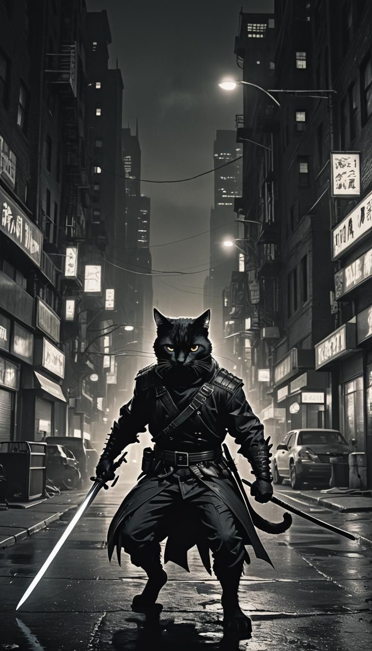 Neo-Noir Anime Cat Ninja Prowls New York